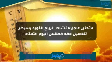«تحذير عاجل» نشاط الرياح القوية يسيطر تفاصيل حالة الطقس اليوم الثلاثاء